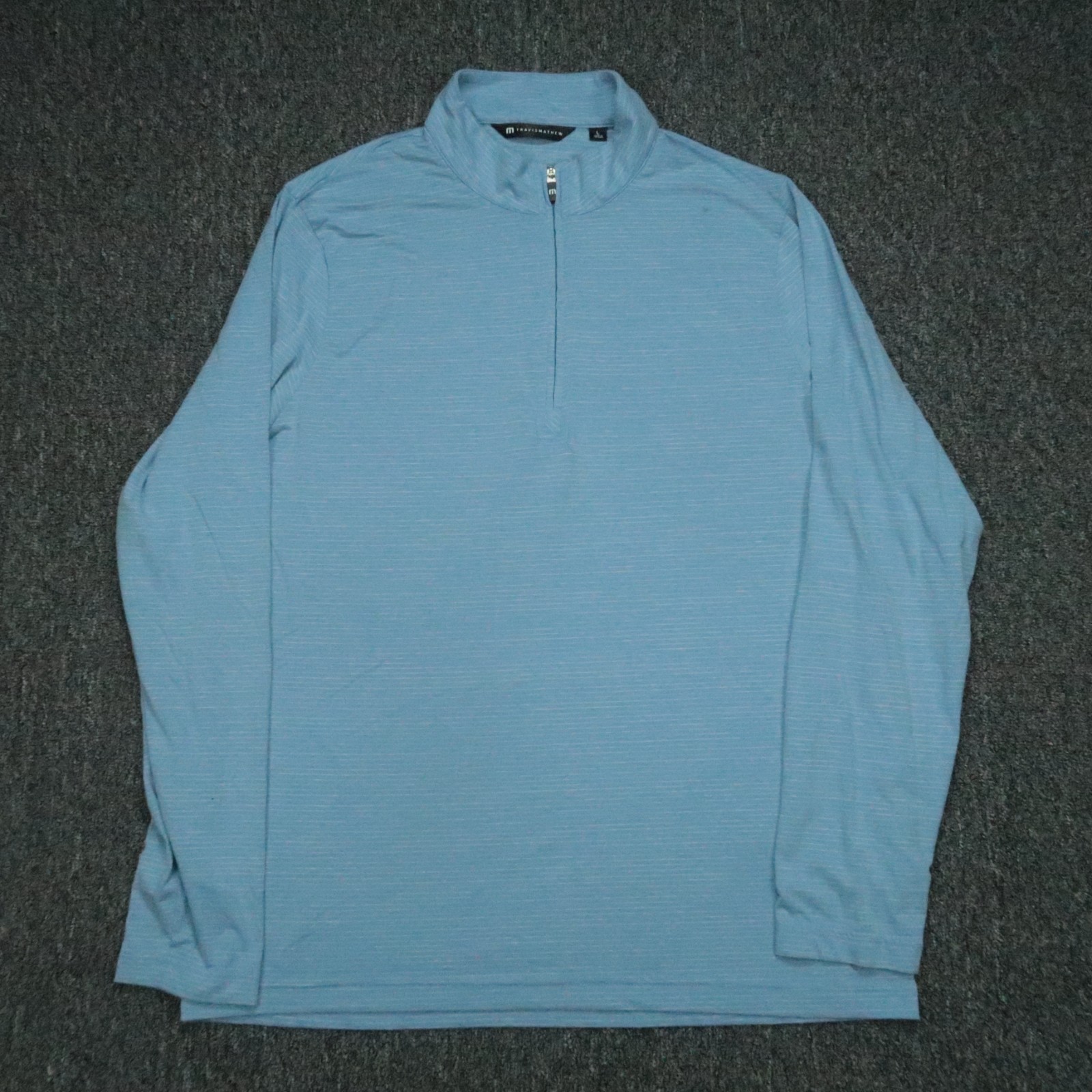 Travis Mathew Pullover Men Large Blue The Heater Performance Quarter Zip Stretch gallery