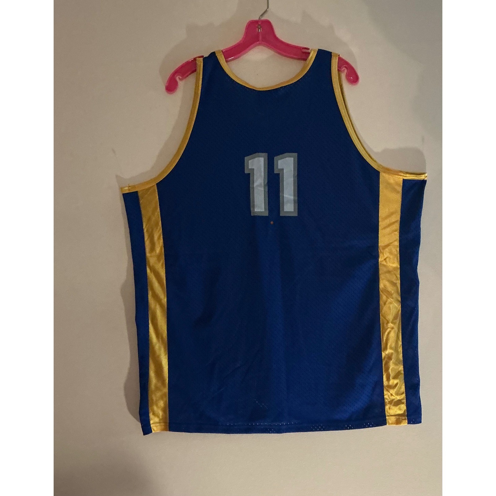 Vintage Equipped 26 Men's Royal Blue Gold Trim Mesh Basketball Tank Top Size XXL gallery