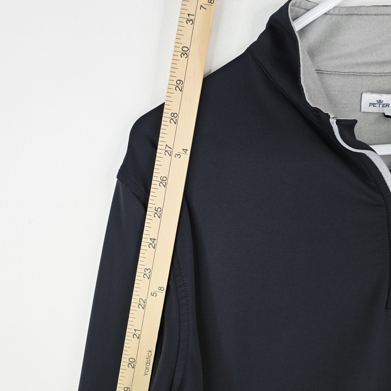 Peter Millar 1/4 Zip Pullover Mens L Black Perth Performance Children's Village gallery