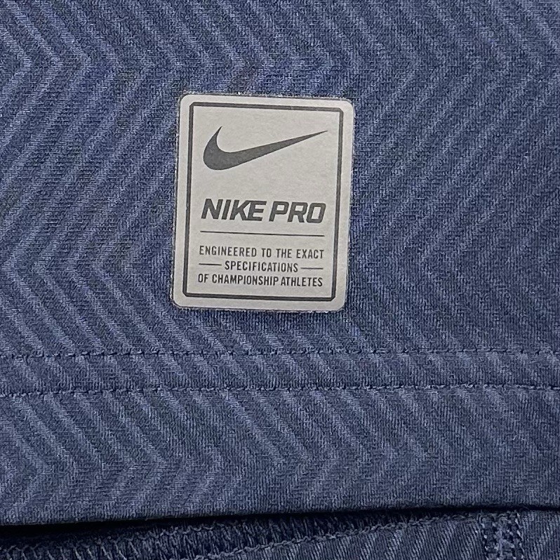 Nike Pro Dri-FIT 1/4 Zip Fitted Athletic Training Shirt Mens XL Blue Thumb Holes gallery