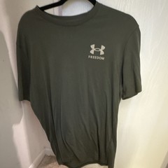 Under Armour Men’s Green L Crew Neck Breathable Polyester Logo T-Shirt