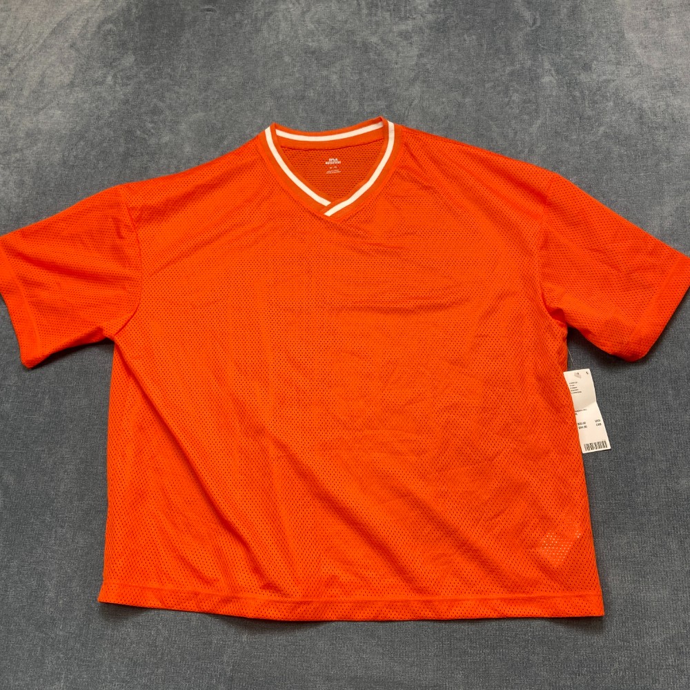 Urban Outfitters Football Jersey Mens XL Orange Short Sleeve Outdoor Mesh V Neck