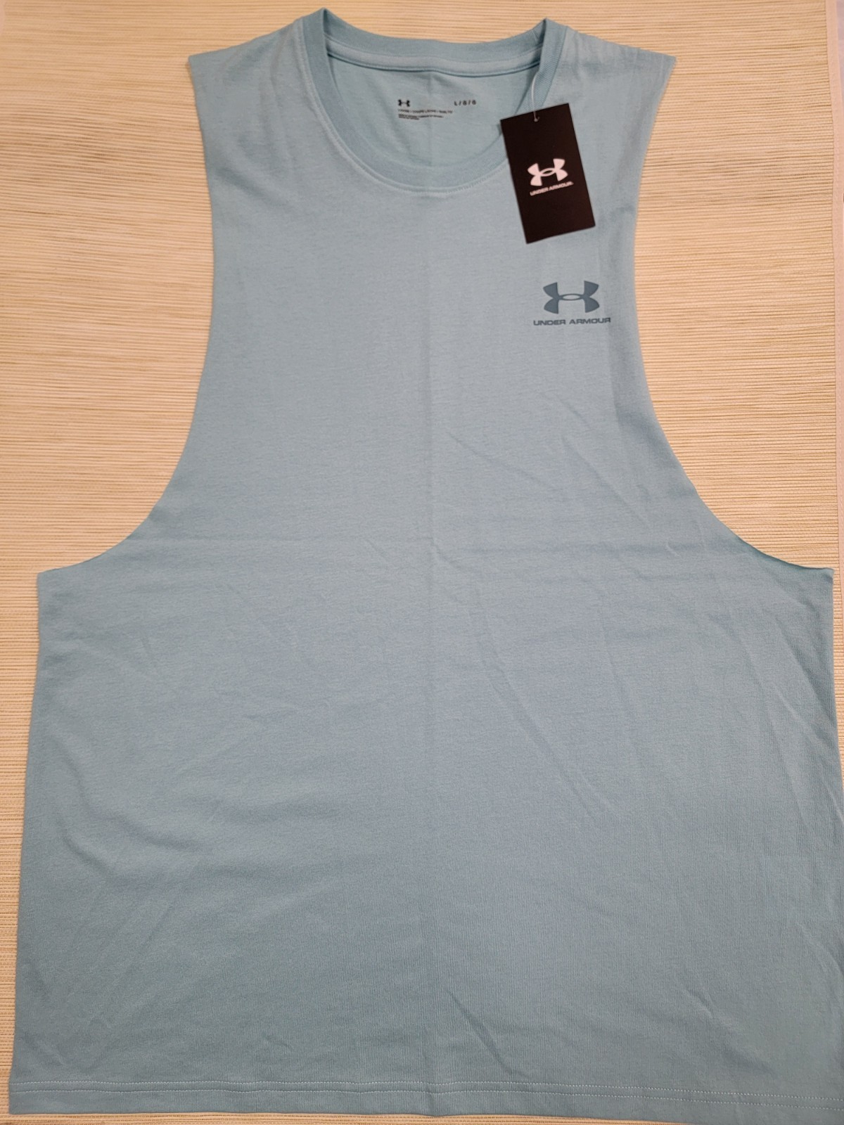 Under Armour Men's UA Left Chest Cut Off Tank Top Sports Gym Training Size-L gallery