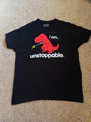 Goodie Two Sleeves Funny Humor Dinosaur T. Rex Pullover Shirt Men’s Size Large