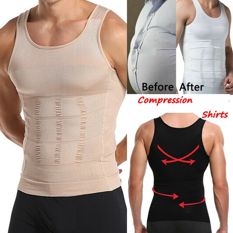 Men Slimming Body Shaper Abdomen Compression Corset Exercise Tank Top Vest Sport gallery
