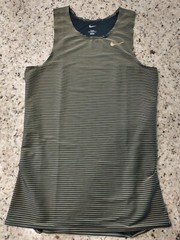 Nike Men L-Tall Pro Elite Black Gold Running Singlet Made In USA CW2569-077 @kw1
