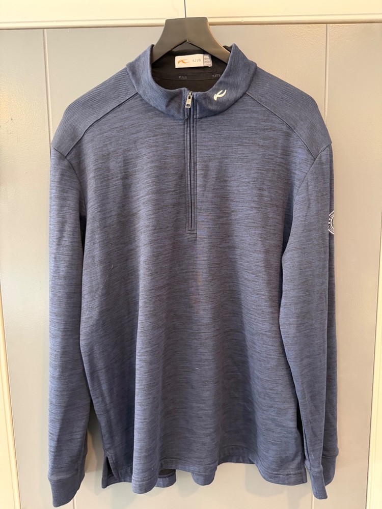 KJUS Pullover Mens XL 54 Blue Keano 1/2 Zip Performance Golf Active Outdoor