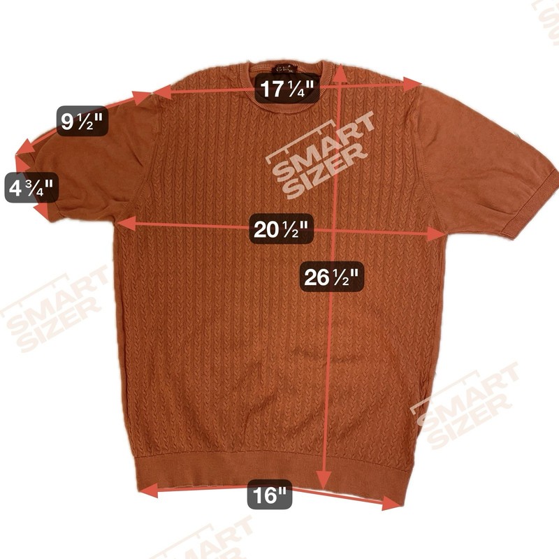 Vesbul Turkish Brand Men's XXL Orange Cable Knit Short Sleeve Sweater Rare gallery