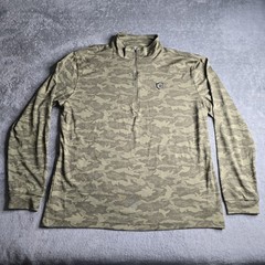 Straight Down Mens XL Desert Green Camo Abstract 1/4 Zip Golf L/S Pullover