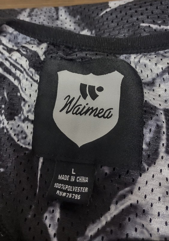Waimea Black & White Geometric Print #11 Tank Top Jersey Men's Size L gallery