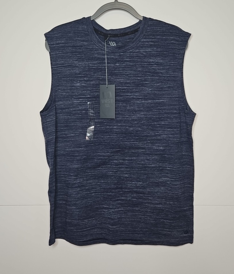 VRST Mens Blue Cotton Modal Blend Athletic Muscle Tank Top Size Large NWT gallery