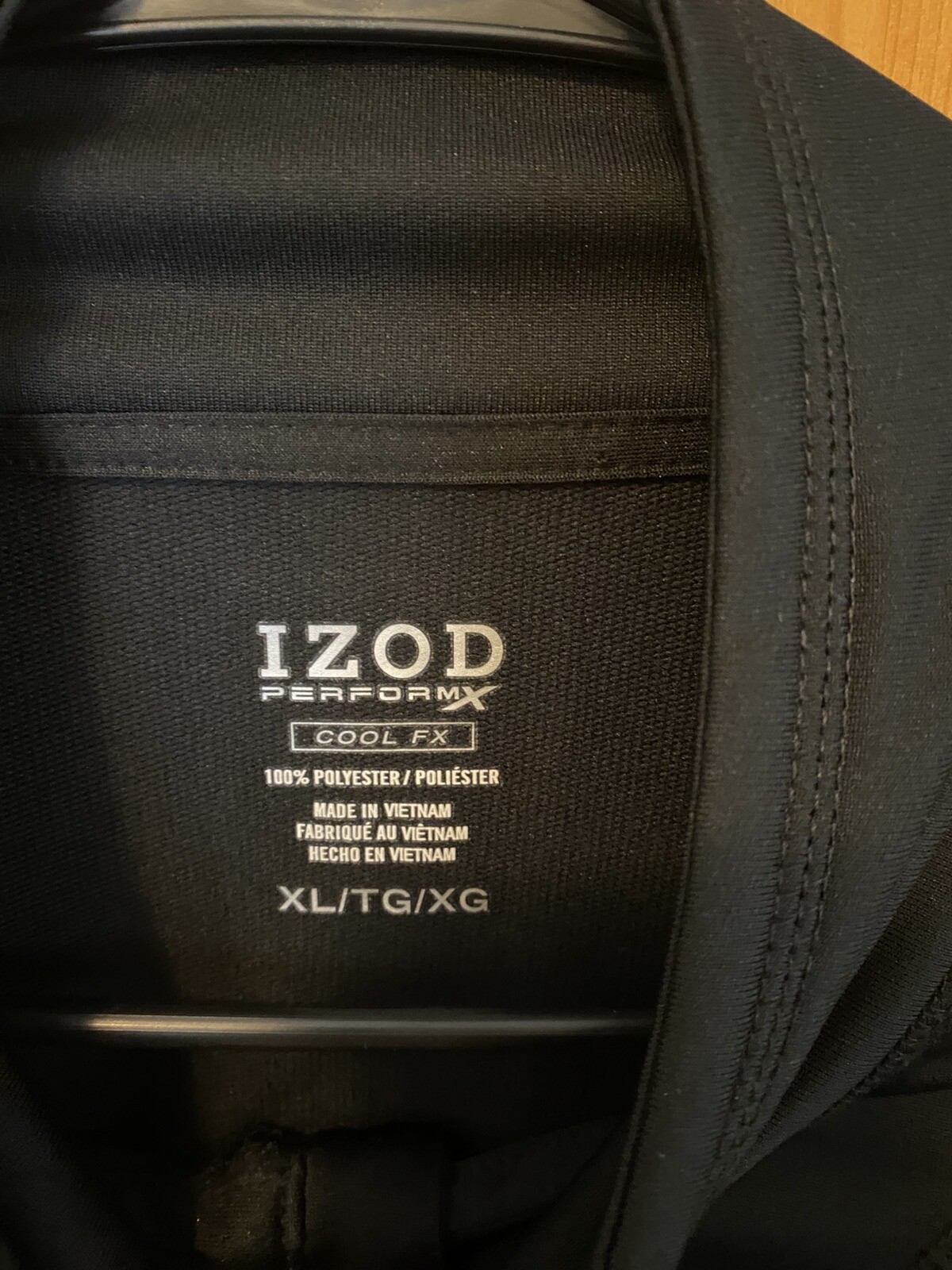 IZOD MENS SIZE XL TG XG LONG SLEEVE ZIP QTR BLACK POCKETS VGUC gallery