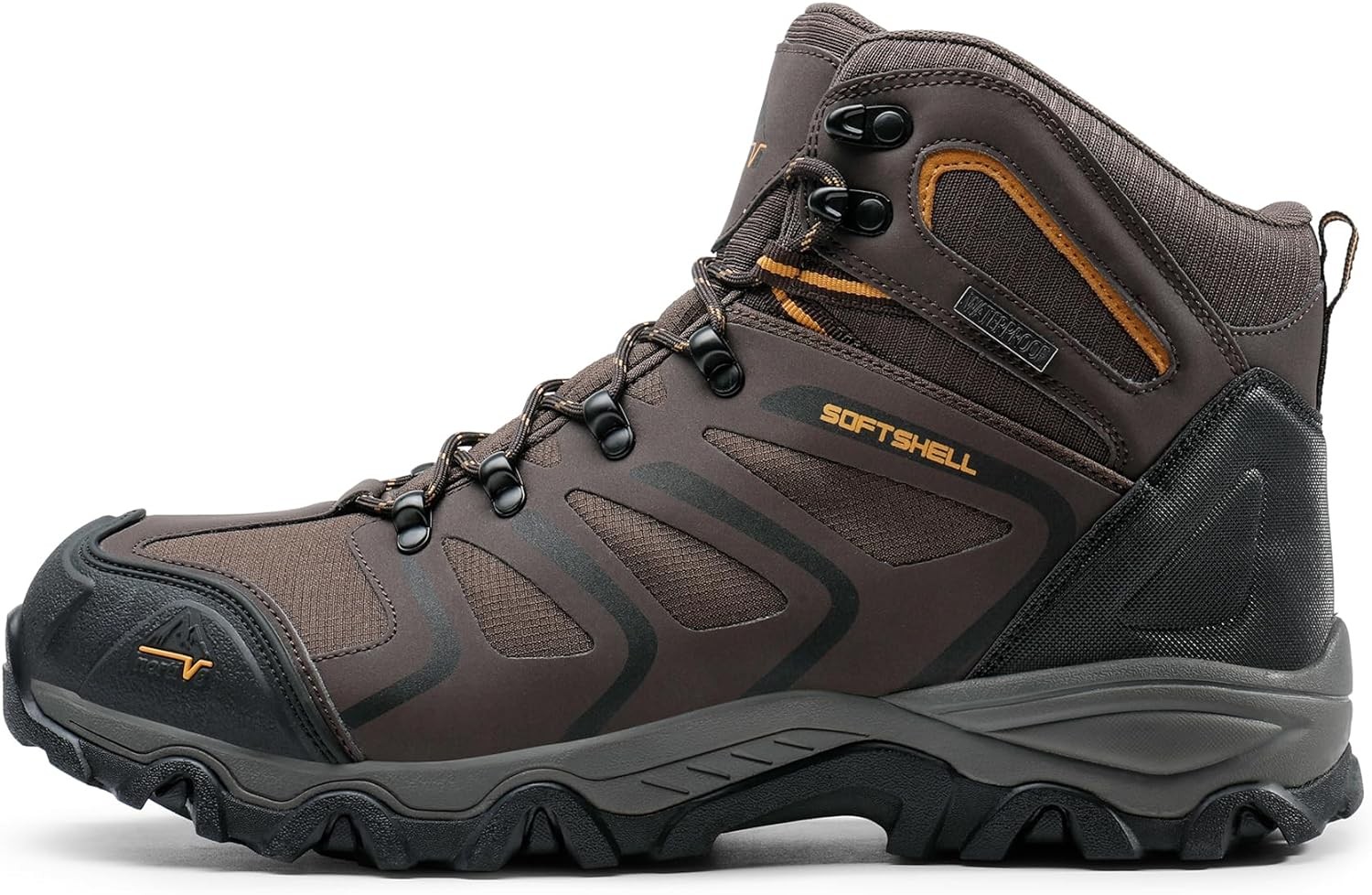 NORTIV 8 Men's Ankle High Waterproof Hiking Boots 10.5, Brown/Black/Tan gallery