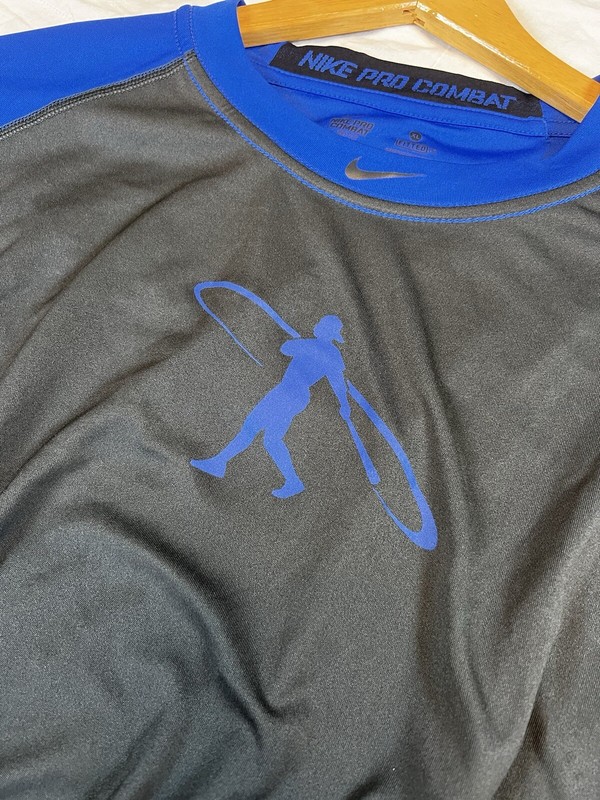 Nike Pro Combat Shirt Mens XL Blue/Black Dri-Fit Fitted Vapor MLB Center Swoosh gallery