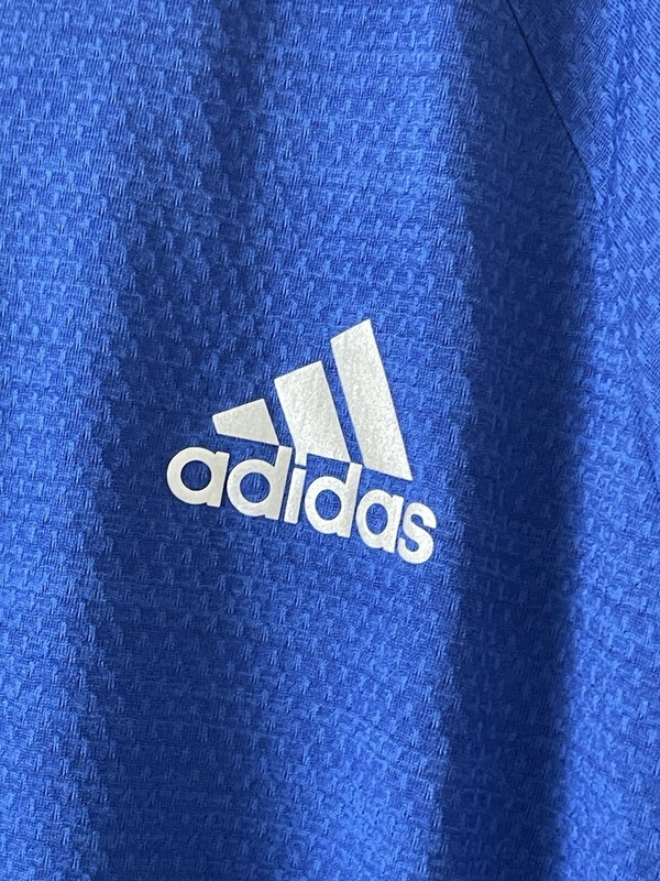 Adidas Men's Runner Blue Athletic TShirt Gray Training Running Gym EUC Size XL gallery