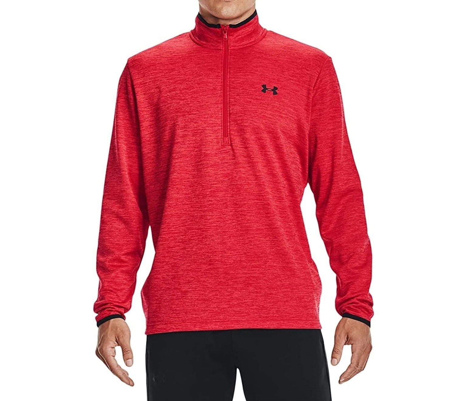 Men's Under Armour Armour Fleece ½ Zip Shirt Size Small Reed Black - NEW gallery