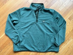 L.L. Bean Mens Airlight Knit 1/4 Snap Ribbed Slightly Fitted Green Size XXXL