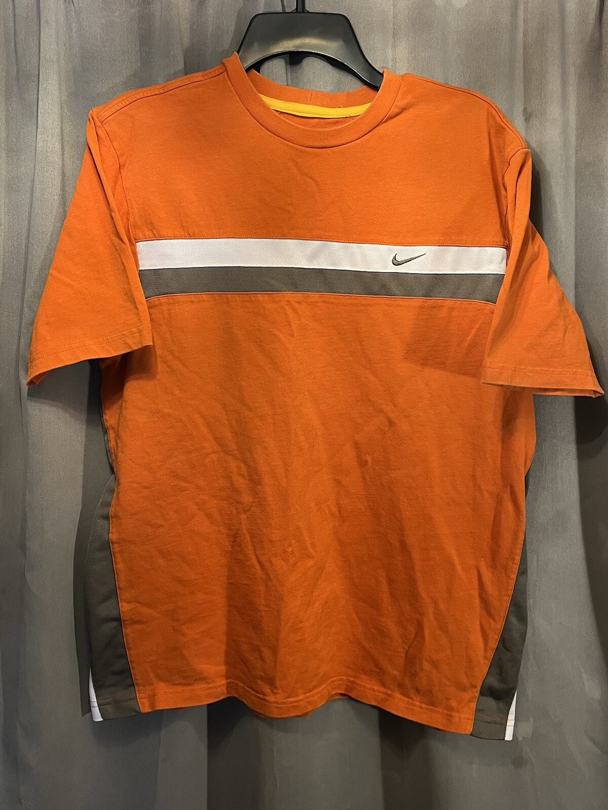 Early 2000s Nike Orange Athletic Shirt White Gray Accents See Measurements gallery