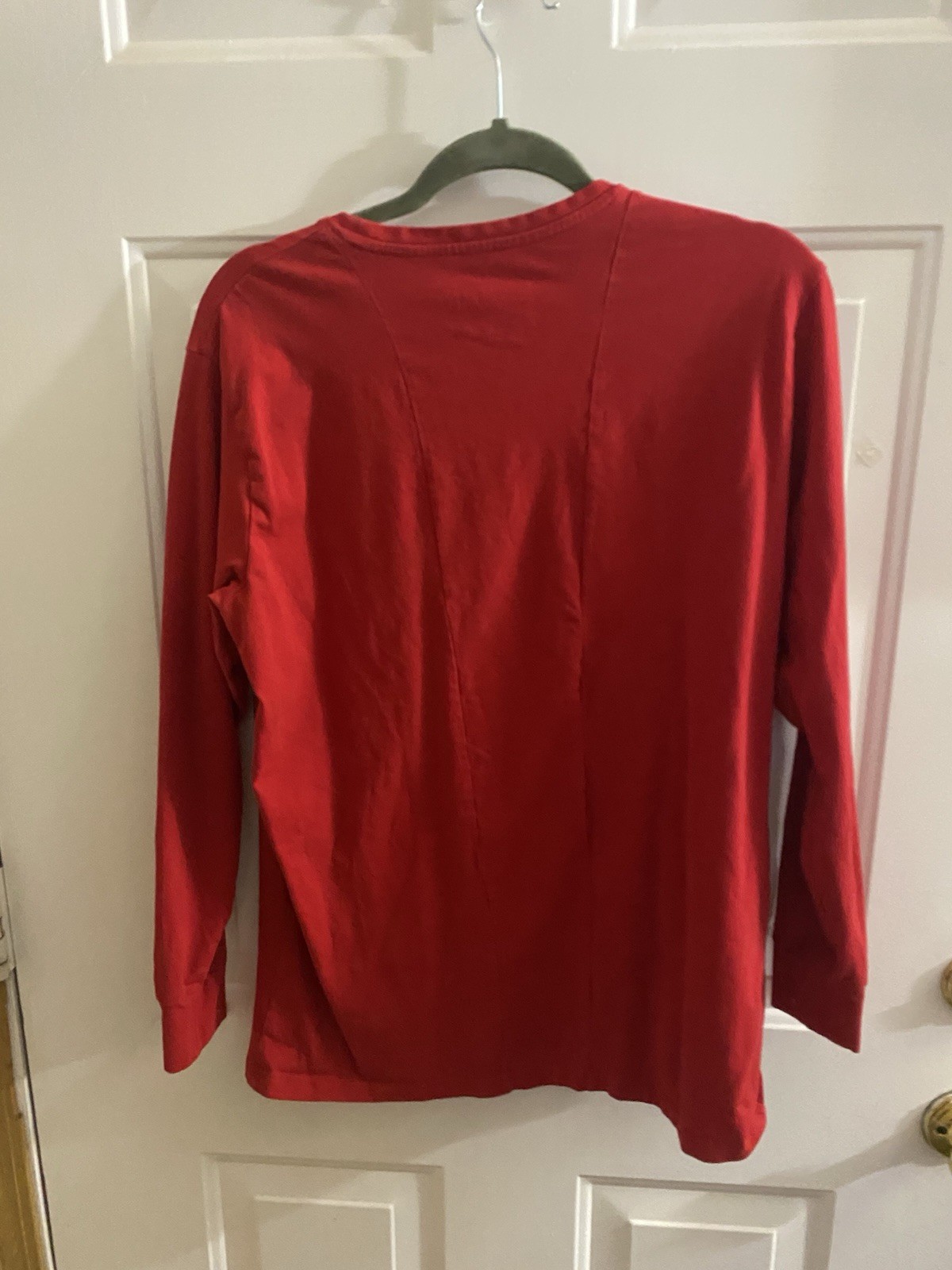 Alphalete Mens Long Sleeve Performance Fit Shirt Red White Logo Gym Top Size M gallery