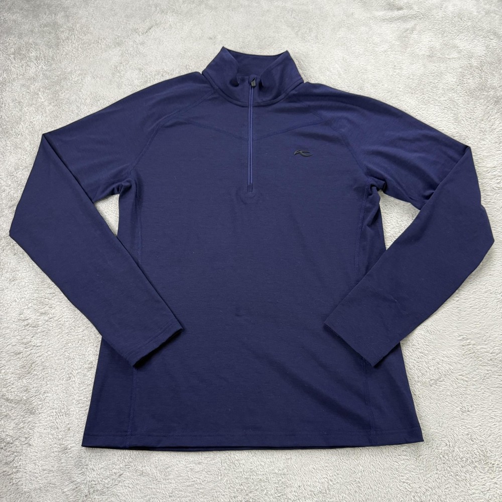 KJUS Pullover Mens Medium Blue Trace 1/2 Zip Golf Performance Top Plover eee