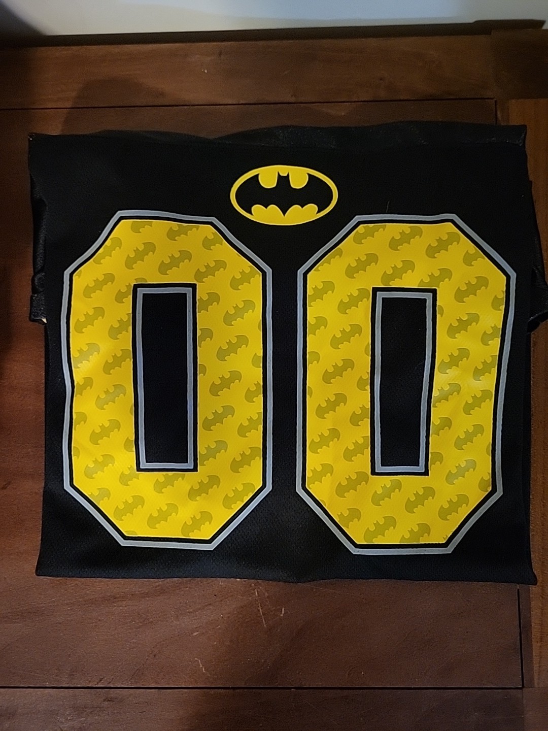 Batman DC Comics Football Jersey Size Large Black & Gold gallery