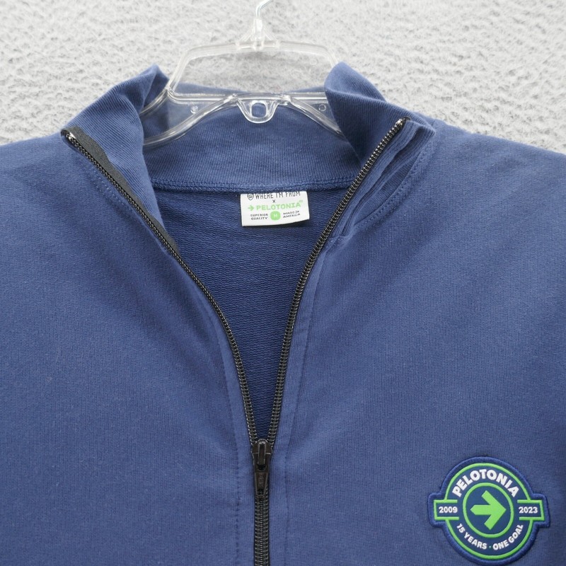 Pelotonia Mens 1/4 Zip Peloton Pullover Shirt Medium Blue Mock Neck Cycling gallery