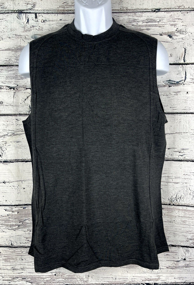 Alphalete Men's Premium Stepped Hem Tank - Black Marled , Size Large (L) - NEW