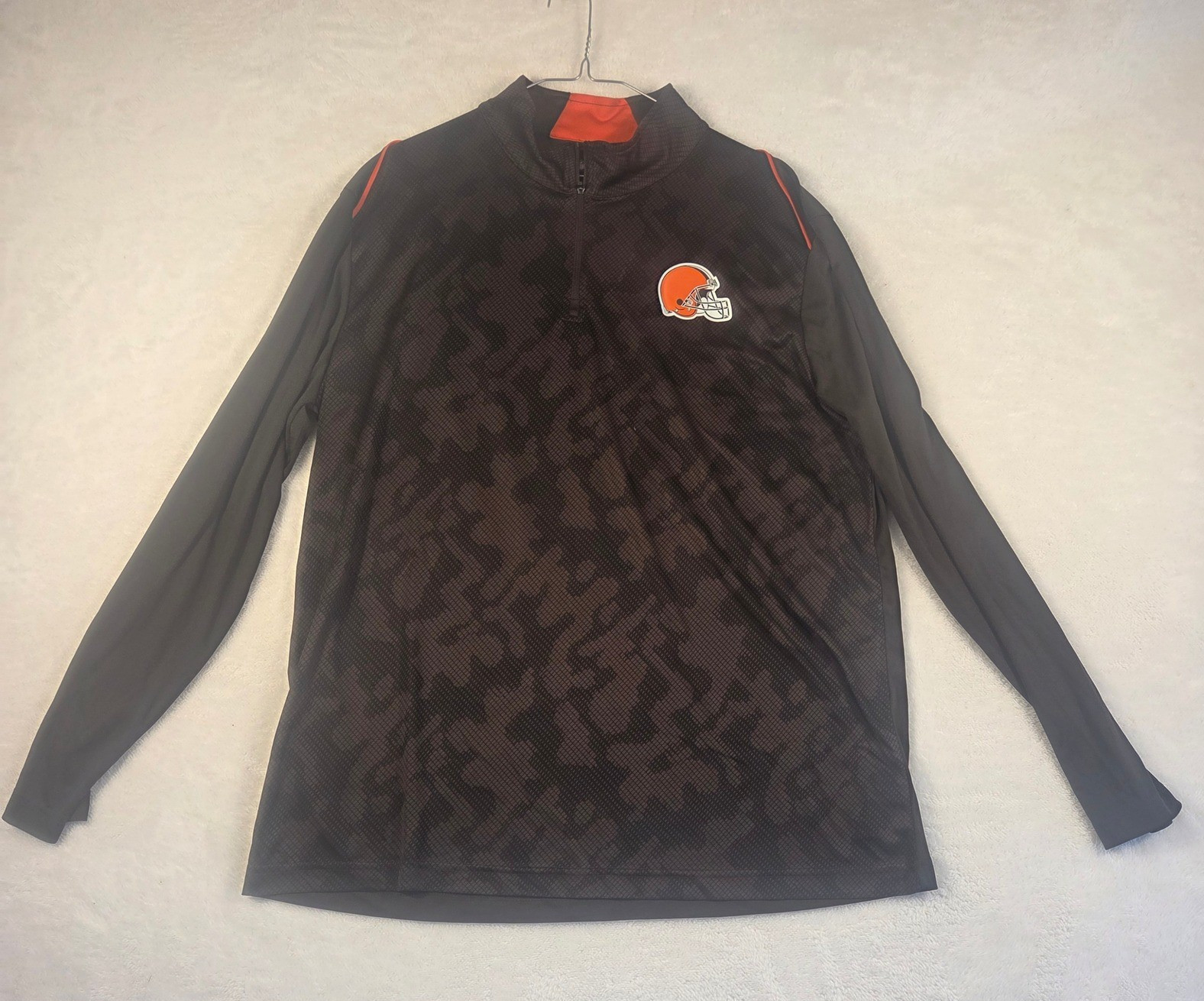 Cleveland Browns NFL Team Apparel Quarter Zip Long Sleeve Pullover Men's XL gallery