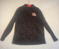 Cleveland Browns NFL Team Apparel Quarter Zip Long Sleeve Pullover Men’s XL