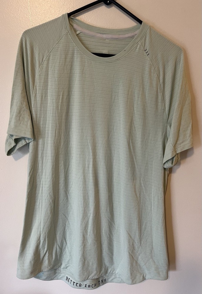 Lululemon Drysense Training Short-Sleeve Heathered Creamy Mint Mens L Shirt