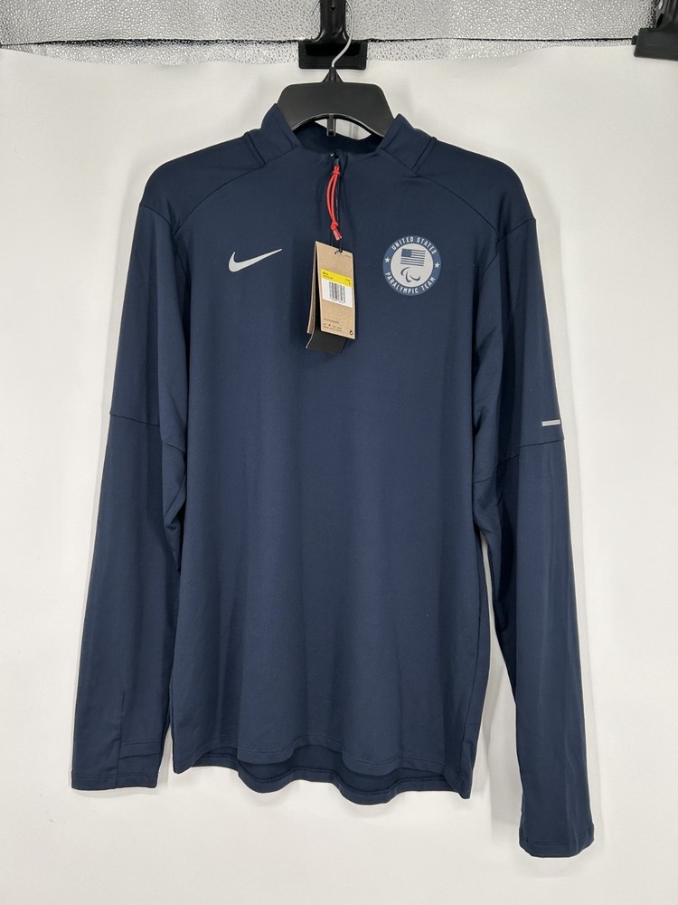 Nike Paralympic Team USA Element Running Dri Fit Navy Quarter 1/4 Zip HQ5703-491