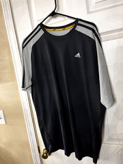 mens adidas mesh jersey shirt large black