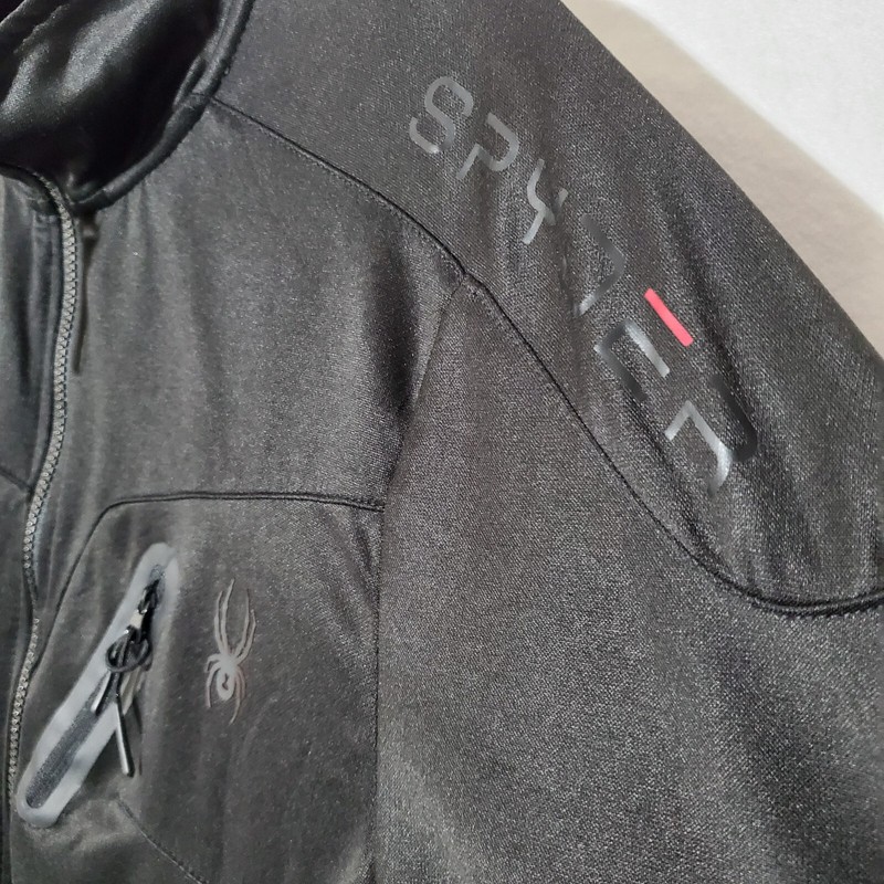 Spyder Track Jacket Men Medium Full Zip Active Performance Black ProW B gallery
