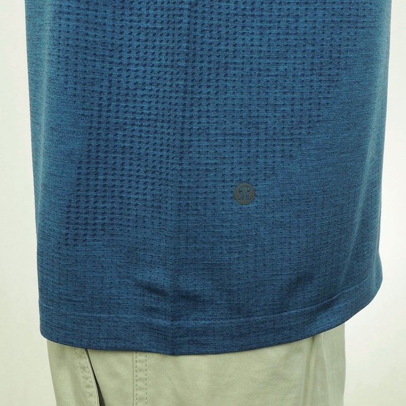 Lululemon Metal Vent Tech Tank Tee Shirt Mens Large Heather Blue Crew Training gallery