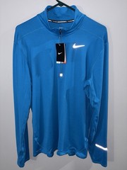 NWT Nike Element Running Pullover Mens Large Light Blue Dri-FIT 1/4 Zip Gym