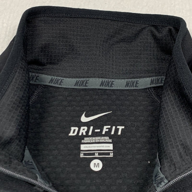 Nike Shirt Training 1/4 Zip Mens Medium Dry Fit Black 543223-010 Long Sleeve gallery