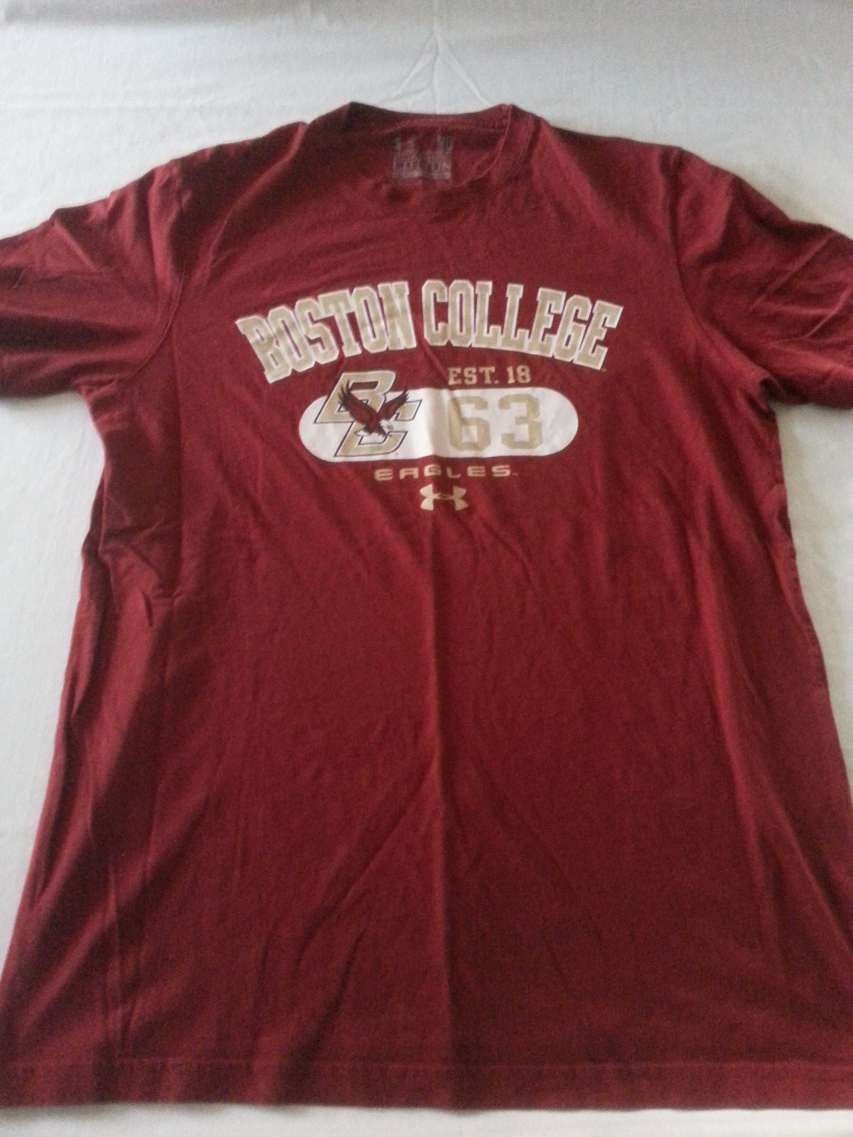 BOSTON COLLEGE under armour RED MEDIUM LOOSE CHARGED COTTON TSHIRT HEAT GEAR gallery
