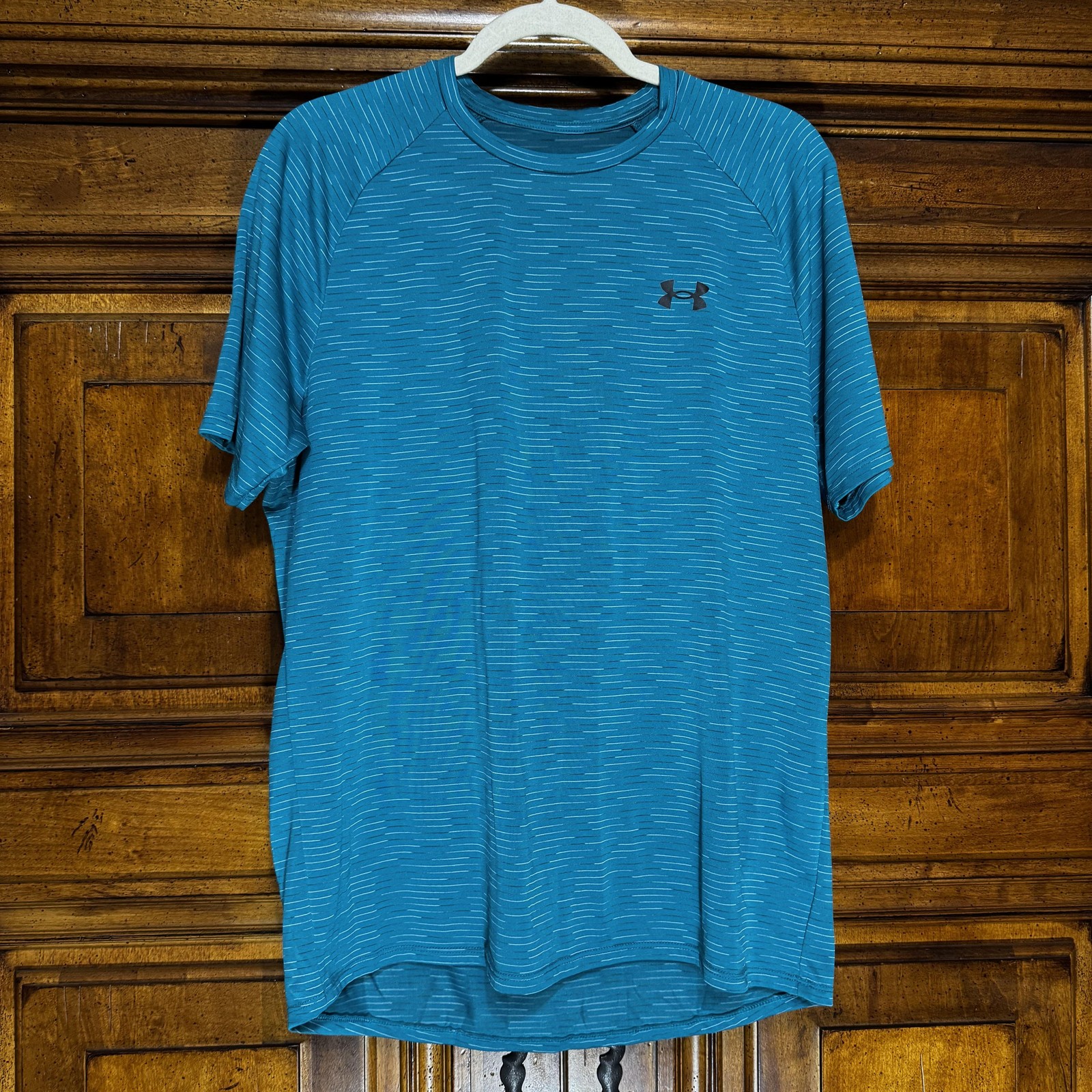 Under Armour Shirt Mens M Turquoise Tech Tee Short Sleeve Athletic Running gallery