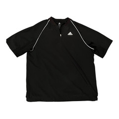 adidas Men’s Solid Black 1/4 Zip Mock Neck Polo Pullover Polyester Size S