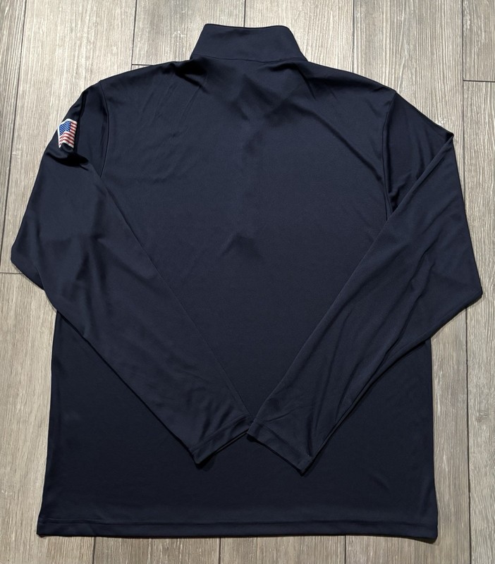 USA Wrestling 1/4 Zip Pullover Lightweight Shirt. Mens L. Navy Blue. gallery