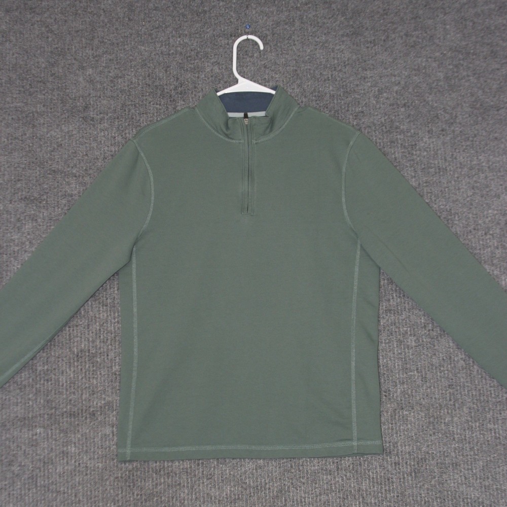 J Crew Pullover Mens S Green Performance Quarter Zip Long Sleeve Sports