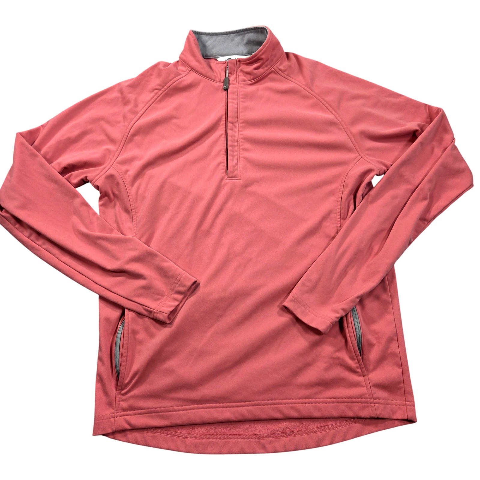 Peter Millar Pullover Mens Small Pink Fleece 1/4 Zip Mock Neck Performance Golf gallery