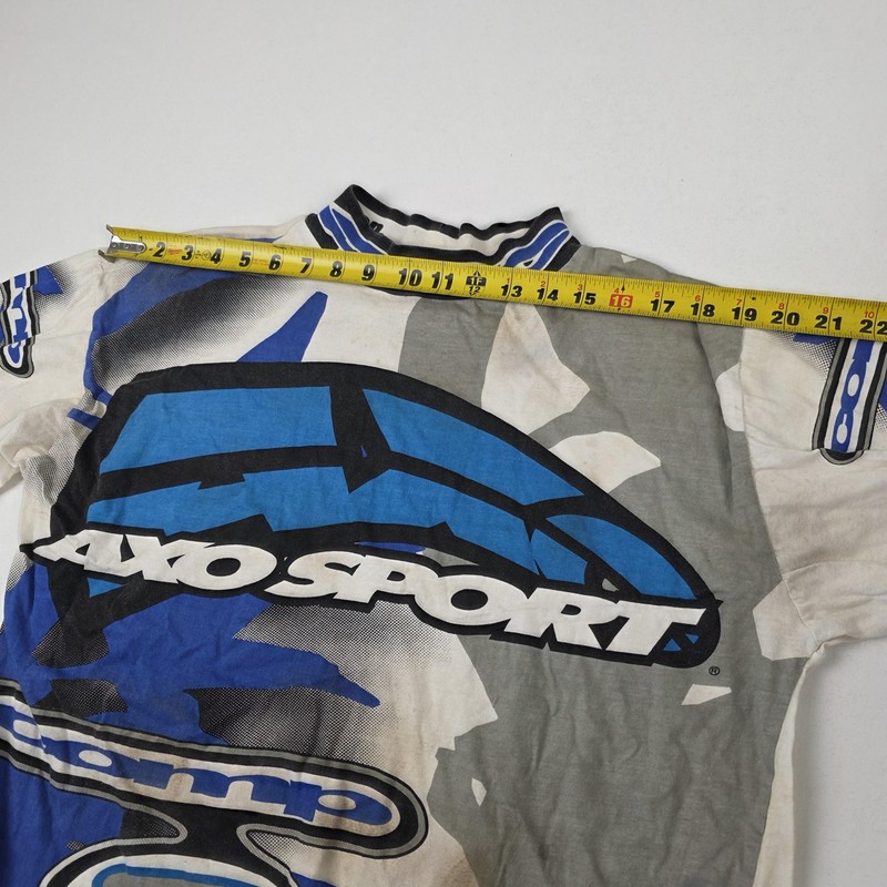 Vintage AXO Sport Shirt Mens Large Blue White Motocross Racing Jersey 90s gallery