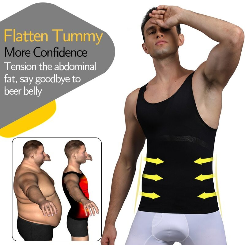 Mens Body Shaper Slimming Shirt Compression Vest Elastic Abs Shapewear Tank Top gallery