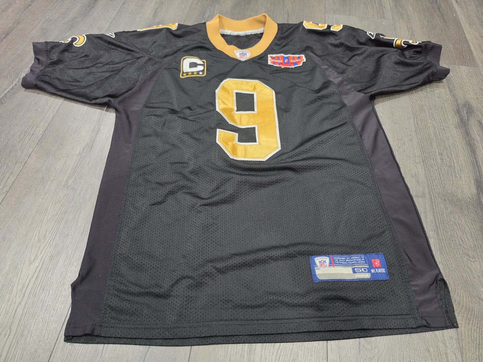 Vintage Reebok NFL Drew Brees New Orleans Saints Super Bowl XLIV Jersey Size 50 gallery