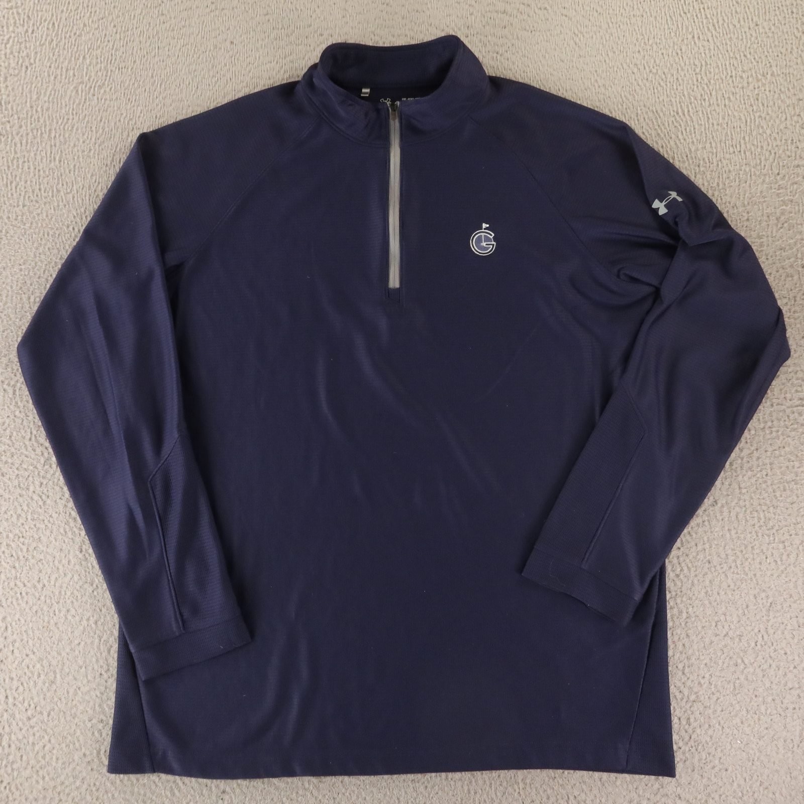 Under armour Pullover Mens XL Blue Polyester Loose 1/4 Zip Golf Logo gallery