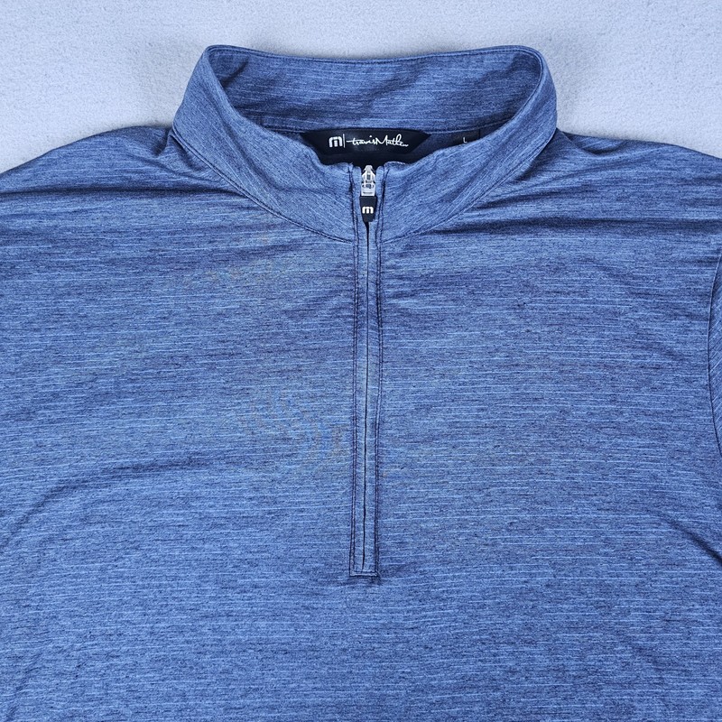 Travis Mathew Havasu 1/4 Zip Pullover Mens Large Blue Long Sleeve Golf Shirt gallery