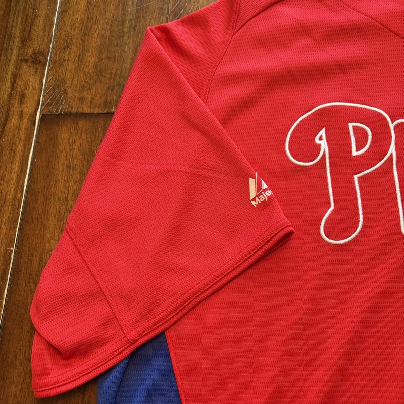 Philadelphia Phillies Baseball Jersey Mens 2XL Red MLB Halladay 34 Majestic gallery