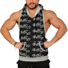 BIG SM EXTREME SPORTSWEAR Bodybuilding Hooded MUSCLE VEST T-Back 2270