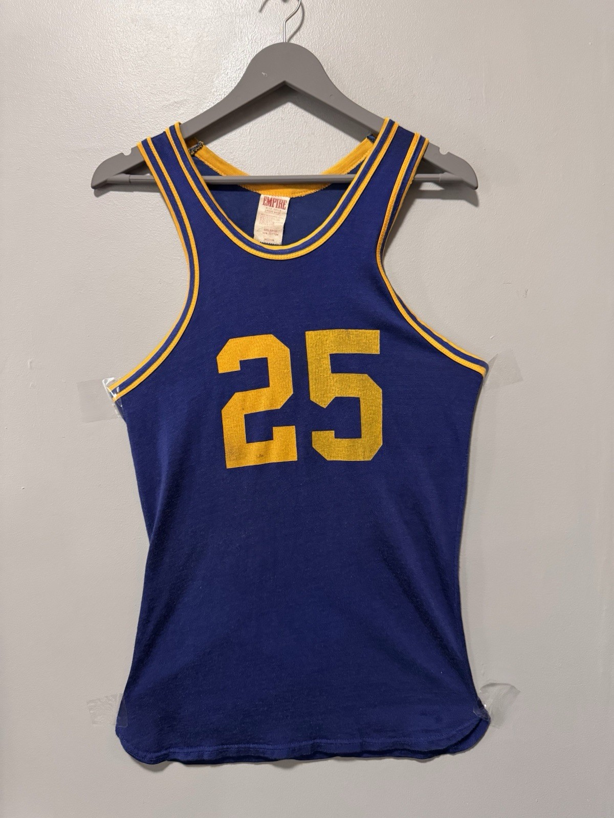 Vintage Empire Athletic Tank Top Medium PAC 25 Union Made USA Blue Gold Jersey gallery